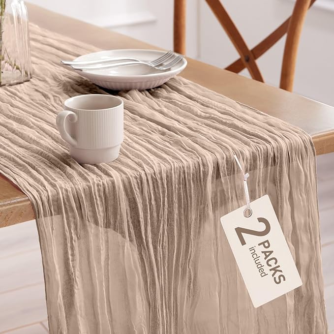 Pureegg 2-Pack Cheese Cloths Table Runner, Baby Shower, Wedding and Farmhouse by Pureegg