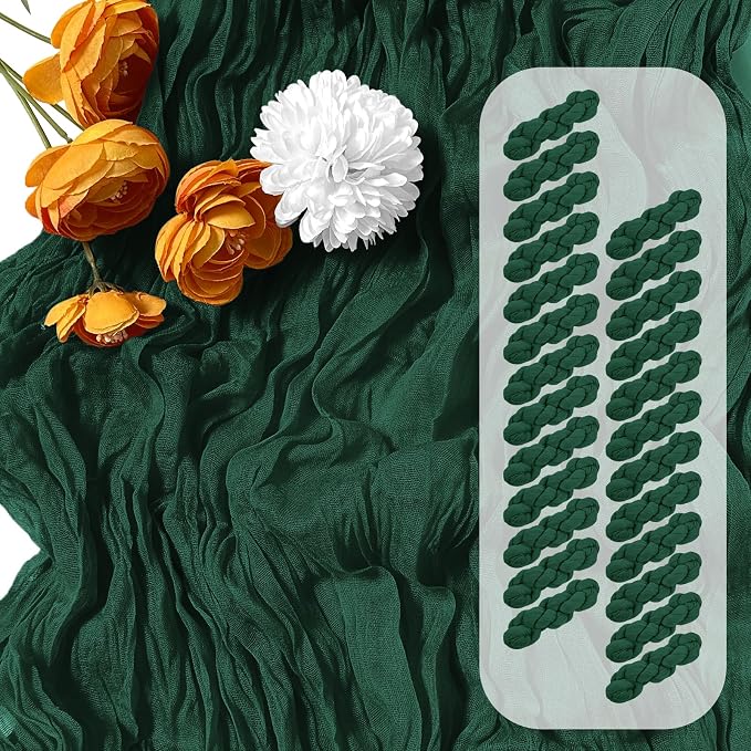 25 Pack Emerald Green Cheesecloth Table Runner 17 x 108 Inch Gauze Table Runner by Unknown