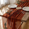 3Pcs Fall Terracotta Cheesecloth Table Runner 120 Inch Party Home Decor | by KEKETOARRANGE