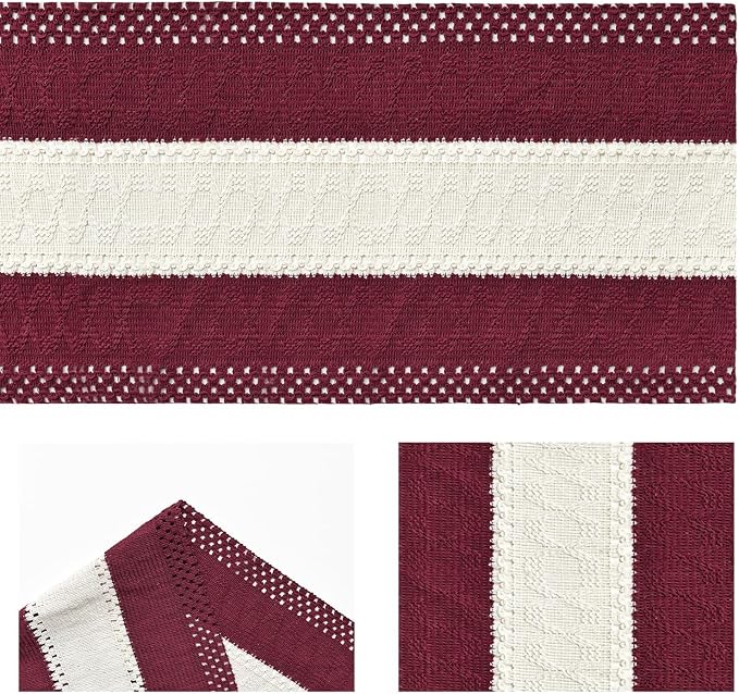 Artoid Mode Red Farmhouse Woven Table Runner 12x48 Inch | Holiday Rustic - Image 6