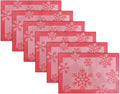 PIGCHCY Christmas Placemats Snowflake Woven Heat Resistant Placemats Washable by PIGCHCY