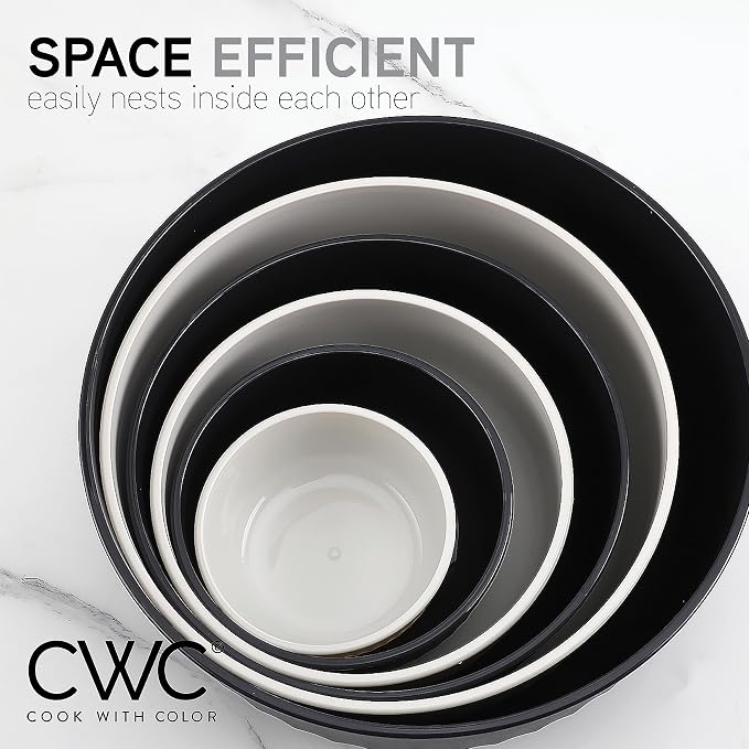 COOK WITH COLOR Prep Bowls with Lids- Wide and Deep Nesting Plastic Small - Image 3