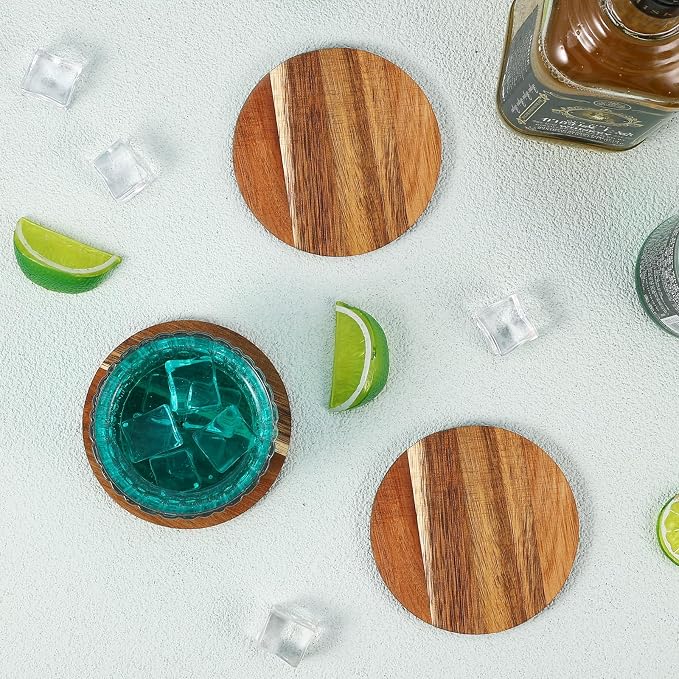 24PCS Wood Coasters Round Wooden Coaster - Image 5