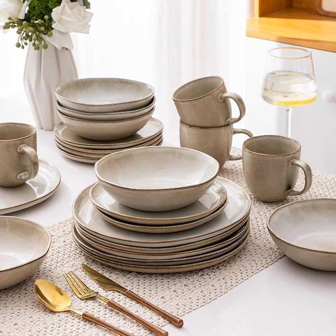 AmorArc 8.5’’ Ceramic Pasta Bowls Set of 4, 36oz Large Stoneware Bowls Set | - Image 8