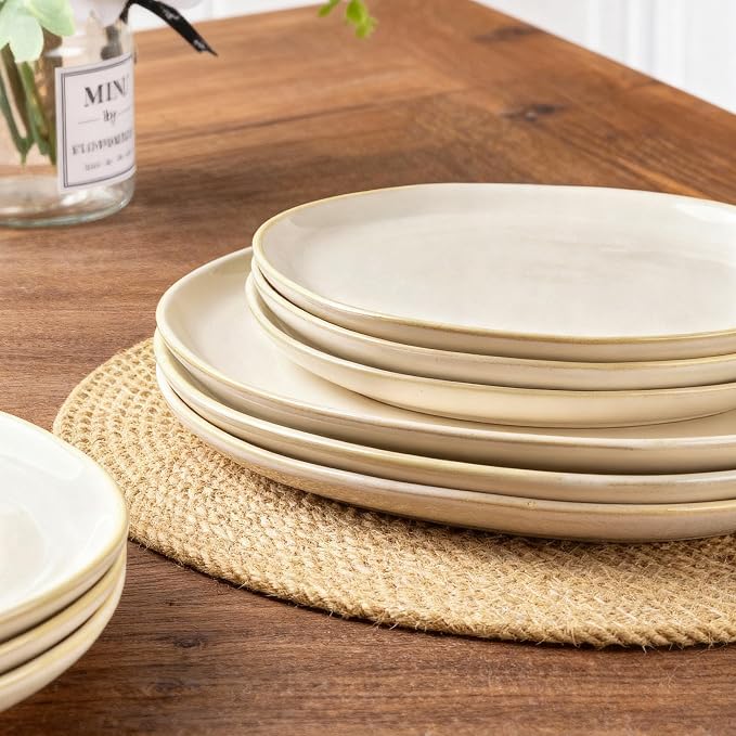 AmorArc Ceramic Plates Set of 6, 8.5 Inch Stoneware Small Dinner Plates Set | - Image 5