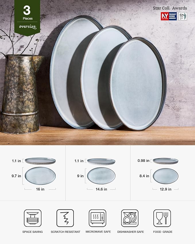 famiware Large Serving Platters Set of 3 Sizes - Image 2