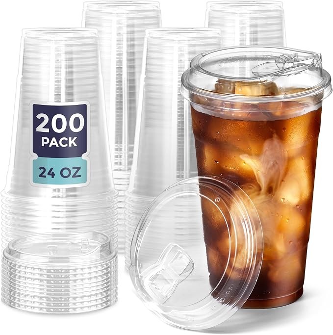 Fit Meal Prep 200 Pack 24 oz Clear Plastic Cups by FMPBRANDS