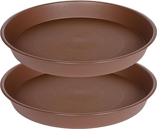2 Pack of 10 inch Plant Saucer Gray, Heavy Duty Plastic Plant Saucer 10 inch by Bleuhome
