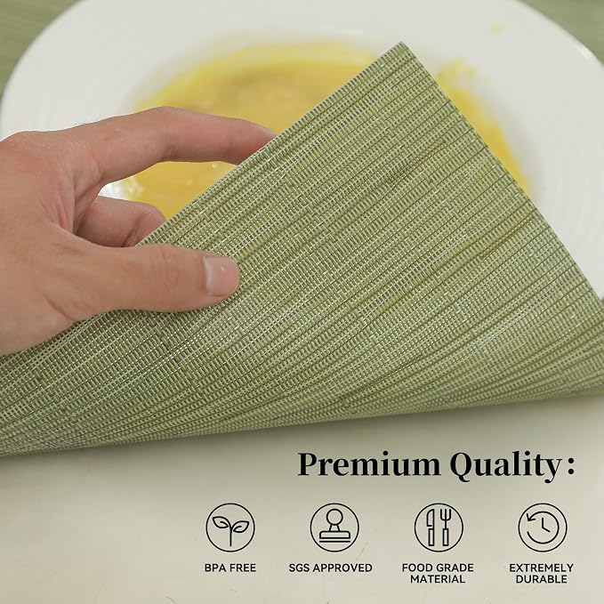 Leetaltree Pea Green Placemats Set of 12 - Image 2