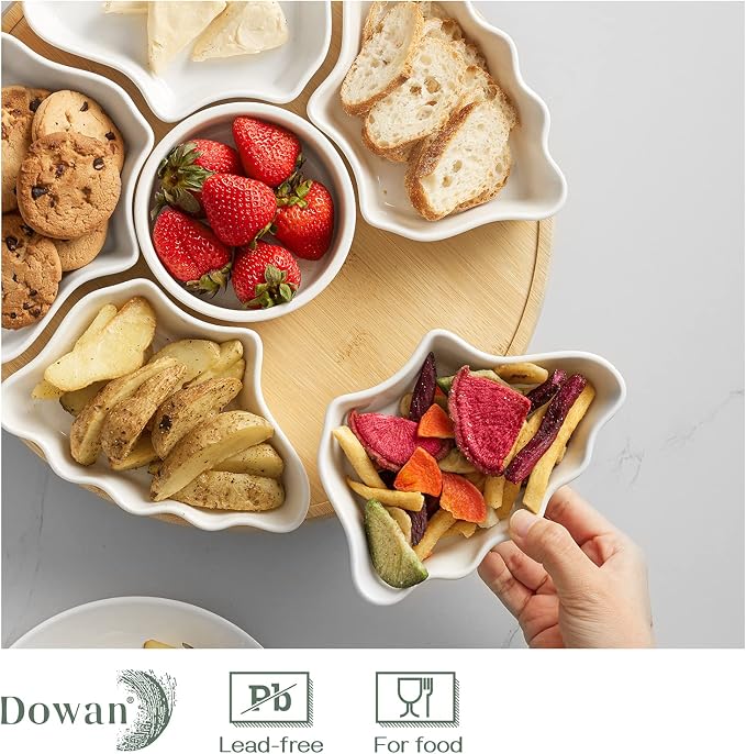 DOWAN 360° Rotatable Serving Tray and Platters, 12 Inch Divided Serving Bowls - Image 8