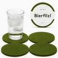 Graf Lantz - Bierfilzl Merino Wool Round Coasters Set of 4 - Loden Green - by GrafLantz