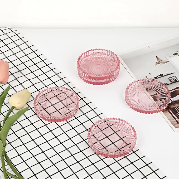 Modern Clear Coaster Set of 5- Glass Coasters - Image 7