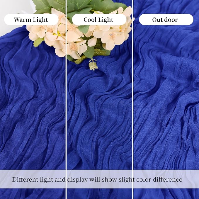 6 Pack Royal Blue Cheesecloth Table Runner, 17 x 108 Inch, Gauze Cheese Cloth - Image 6