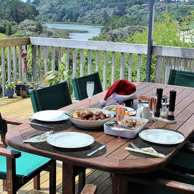 Placemats for Dining Table Set of 6 Non-Slip, Heat Resistant Oval Leather - Image 4