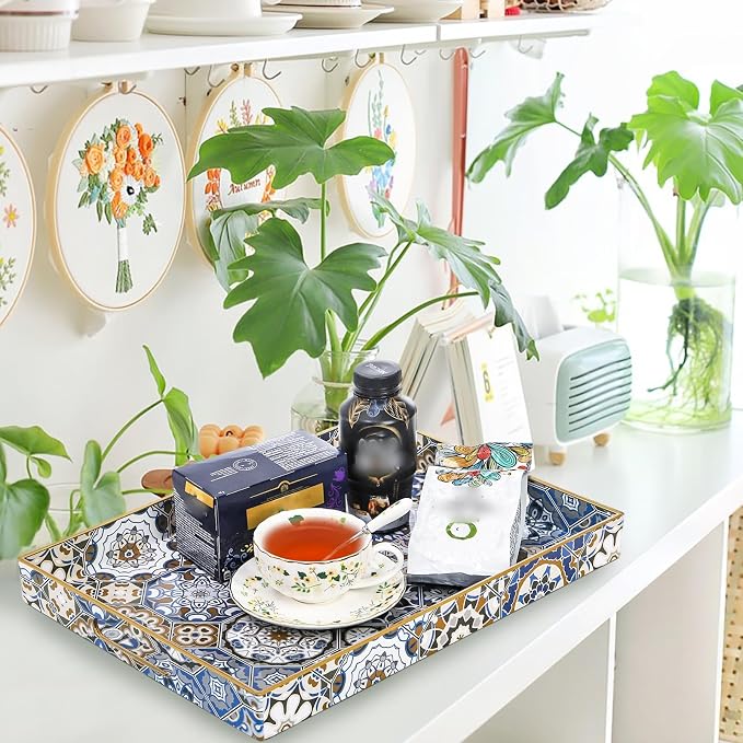 Hiceeden Set of 2 Decorative Serving Trays - Image 4