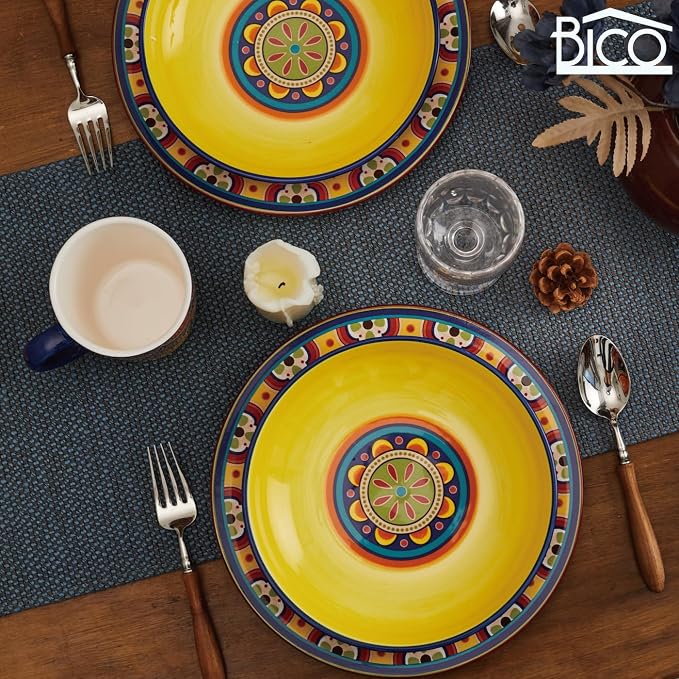 Bico Tunisian Pasta Bowls, 35oz Salad Bowl Set of 4, Large Ceramic Serving - Image 6