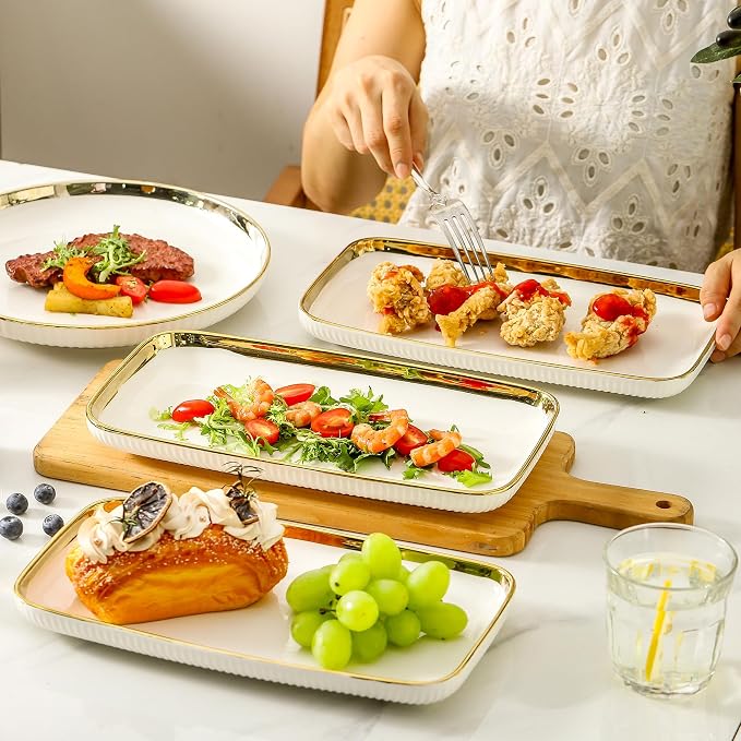 LETAOTAO Serving Platters, Ceramic Serving Platters Set of 4, 12 Inch - Image 5