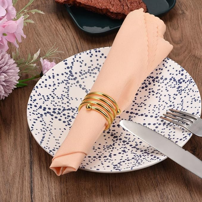 uxcell Metal Napkin Rings Set of 6, Spiral Napkin Ring Holder Buckle - Image 6