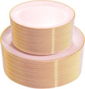 PULOTE 100PCS Pink Plastic Plates by PULOTEpartywareWesupplyproductsandyouenjoylife