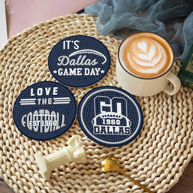 Bartogro 8 Pcs Diamond Painting Coaster Kits, DIY Football Diamond Art Coasters - Image 3
