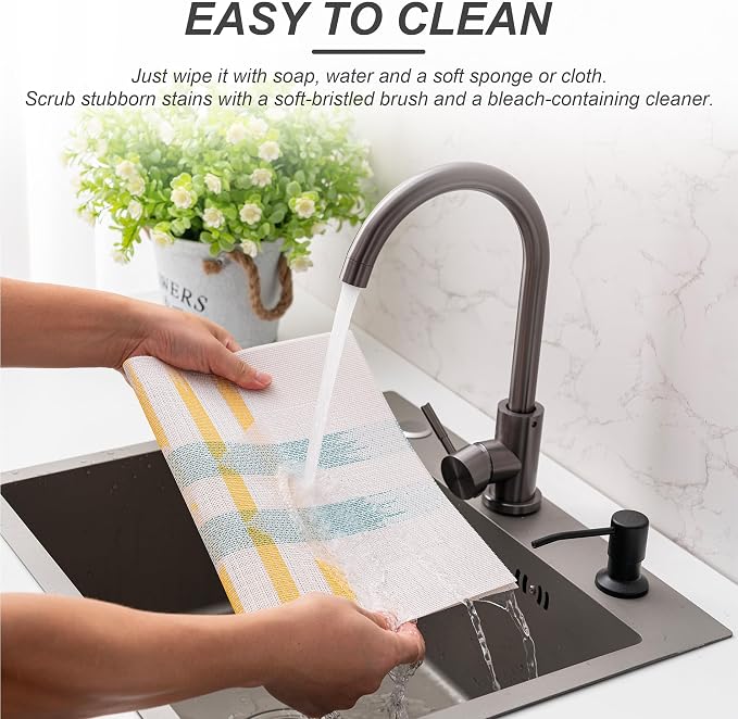 Placemats Set of 6 Washable Indoor | Outdoor Vinyl Place Mats - Image 3