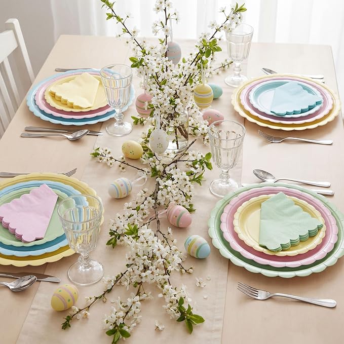110 Pcs Pastel Party Supplies Plates and Napkins Tableware Set Serve 25 Guests - Image 5