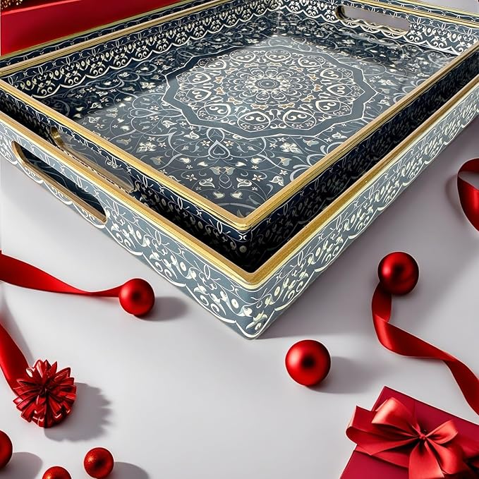 Decorative Tray, Plastic Coffee Table Tray - Image 4