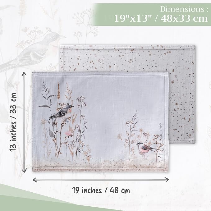 Maison d' Hermine Placemats Set of 4 Reusable 100% Cotton | Cloth Place Mats - Image 4