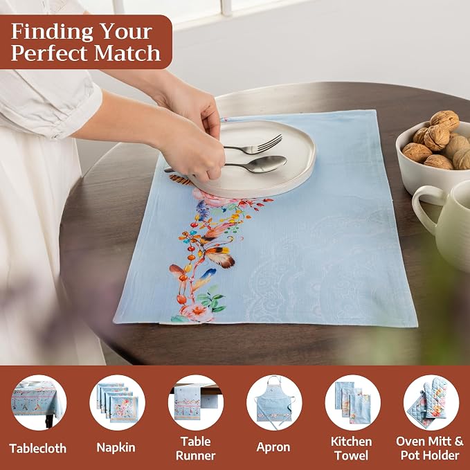 Maison d' Hermine Placemats Set of 4 Reusable 100% Cotton | Cloth Place Mats - Image 4