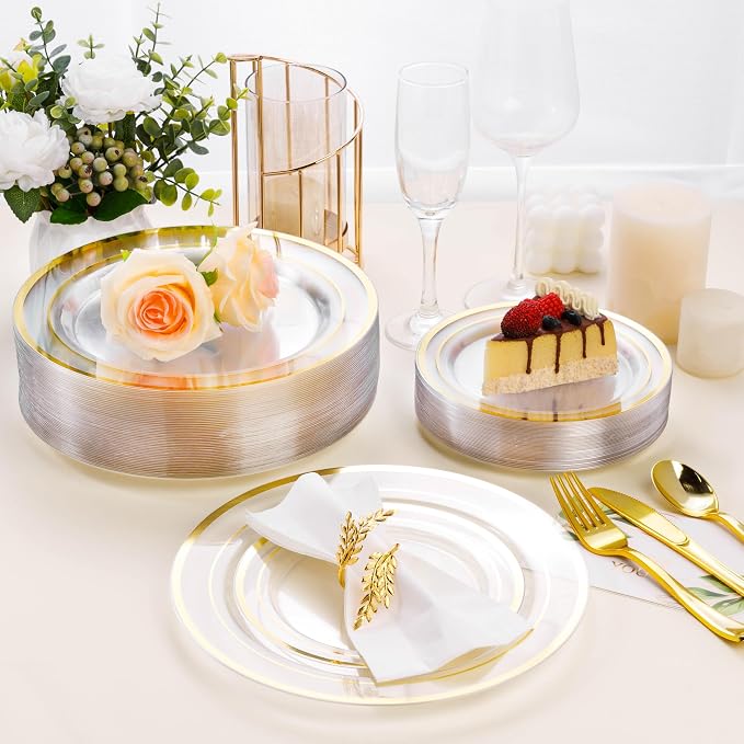 BESTSTAR 100PCS Clear Plastic Plates - Image 6