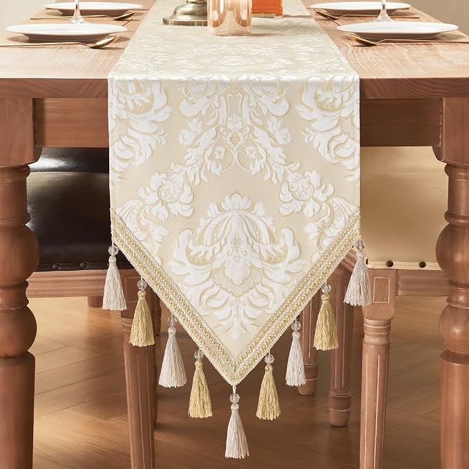 Loom and Mill Elegant Jacquard Table Runner 72 inches Long, 13x72 inch by LoomandMill