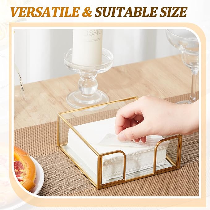 LemonRoad 1 Pcs Square Gold Napkin Holder - Image 6