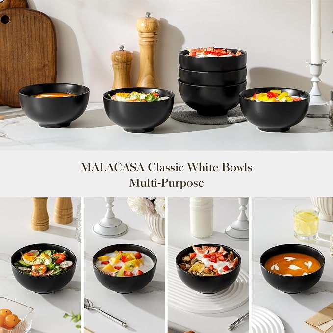 MALACASA 26 Qz Porcelain Soup Bowls, Series Regular - Image 6