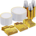 420 Pieces Gold Disposable Plates by GoodLuck