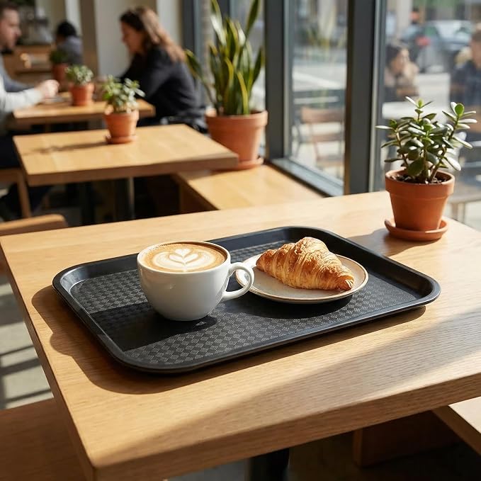 12 Pack Fast Food Tray, 13.7 x 10.5 Inch Plastic Restaurant Serving Tray - Image 8