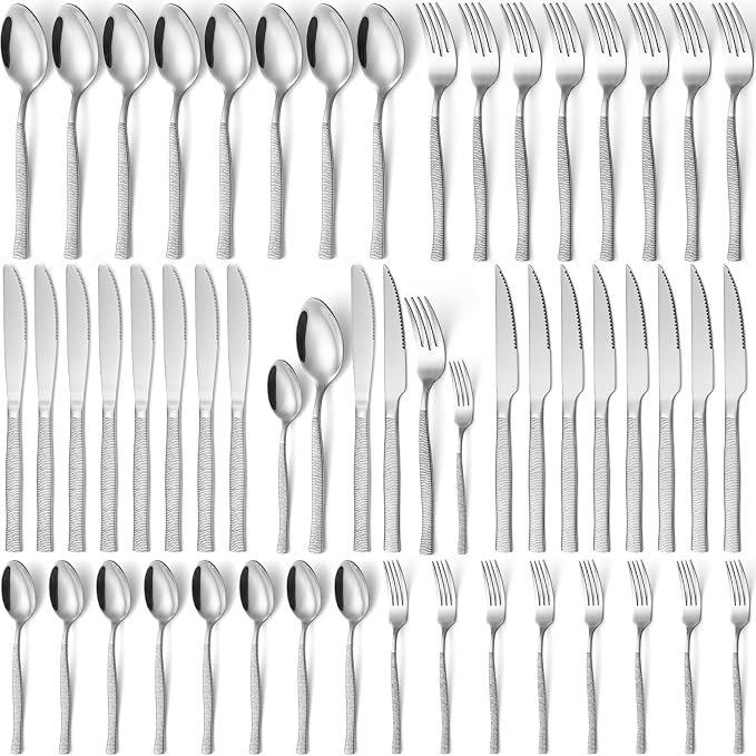 48-Piece Silverware Set, Stainless Steel Flatware Set by X-zrew