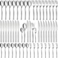 48-Piece Silverware Set, Stainless Steel Flatware Set by X-zrew