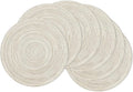 SHACOS Round Placemats Set of 6 Braided Circle Place Mat Washable 15 inch Table by SHACOS