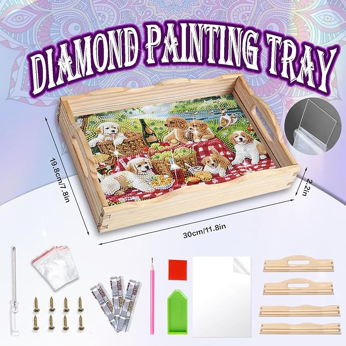 EWJRNSF Diamond Art Kits for Adults Wooden Serving Trays - Image 2