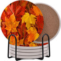Fall Season Leaves Round Coasters Set of 6 by Unknown