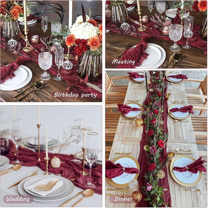 12 Pack 10Ft Cheesecloth Table Runner 35x120 Inch Boho Gauze Table Runner - Image 6
