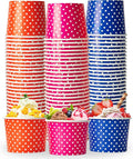 120 Pack 16 oz Ice Cream Cups, Disposable Paper Dessert Cups | three color by LITOPAK