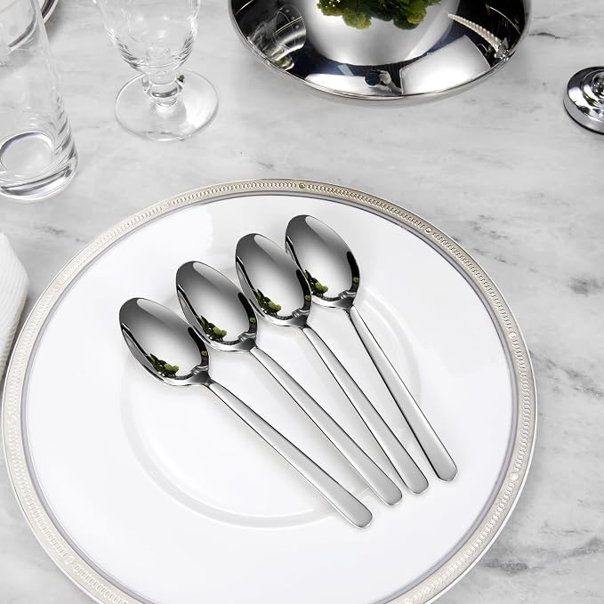 Premium Aline 8-Piece 7.4-Inch Dinner Spoon Set | 18/10 Stainless Steel Dinner - Image 3