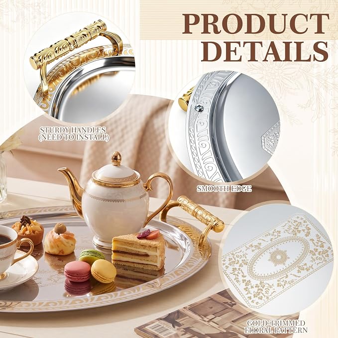 3 Pack Metal Serving Trays - Image 7