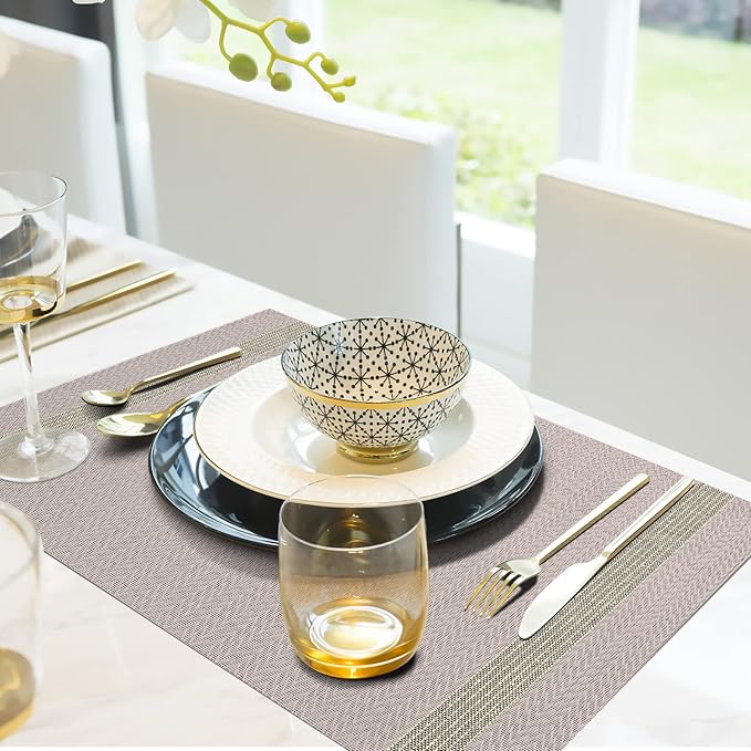 Aofmee Placemats, Placemats Set of 6, Heat Resistant Place Mats, Washable PVC - Image 7