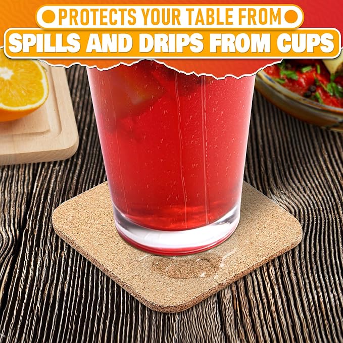 30 Pcs Disposable Coasters for Drinks to Protect Furniture, Reusable | Cork - Image 8