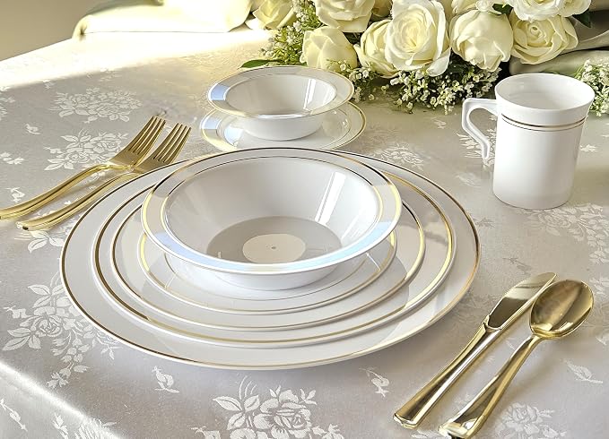 " OCCASIONS " 40 Piece Plates Pack, Heavyweight Disposable Wedding Party - Image 2