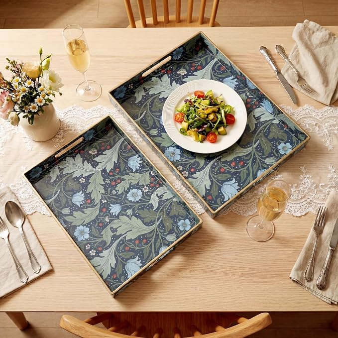 2 Pcs Serving Trays with Handle Plastic Tray - Image 4