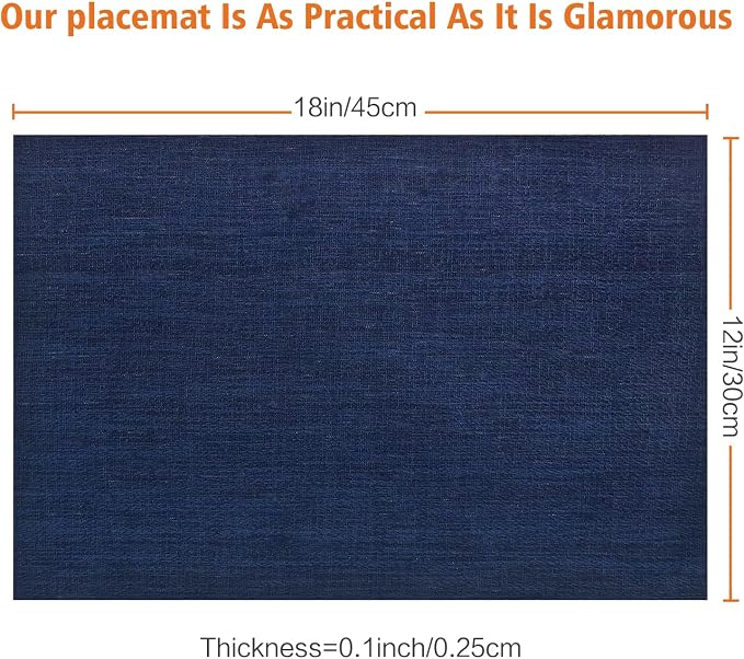 Placemats Set of 4, Vinyl PVC Heat Resistant Washable Placemats Set, Non Slip - Image 3