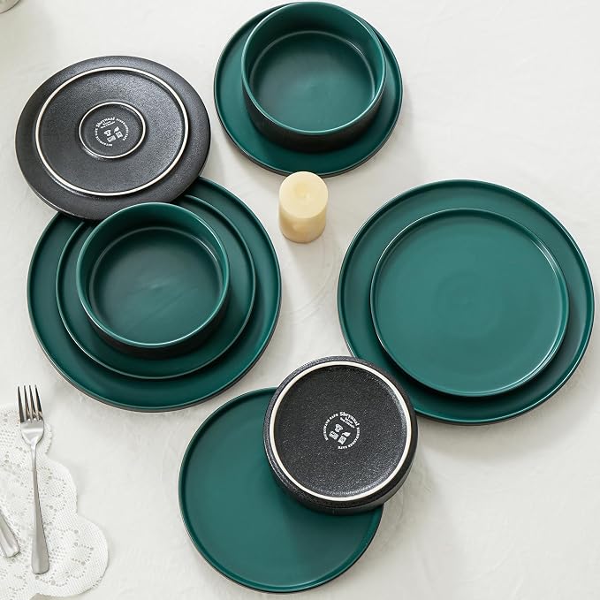 12 Piece Ceramic Plates and Bowls Sets - Image 6